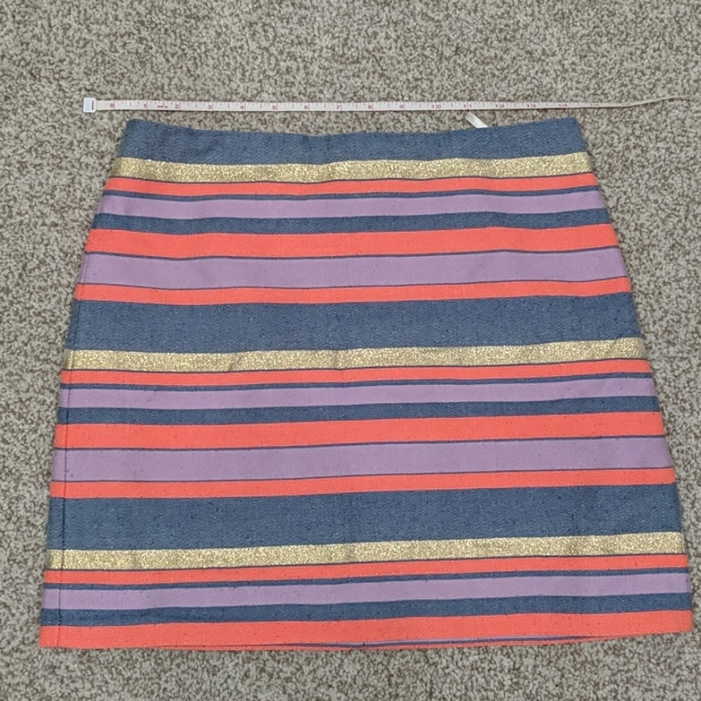 J Crew Striped Mini Skirt